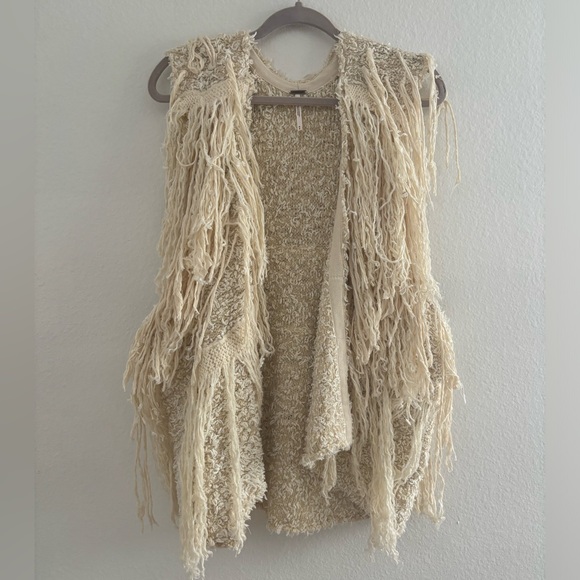 Free People Ivory/Cream Fringe Sweater Vest - Picture 3 of 7